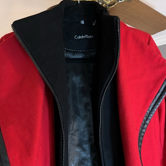 Calvin Klein Red Wool Coat - Picture 2 of 8
